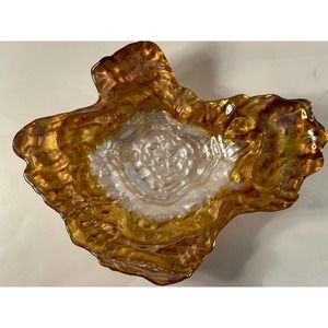 Iridescent Glass Oyster Shell Centerpiece Made in Turkey